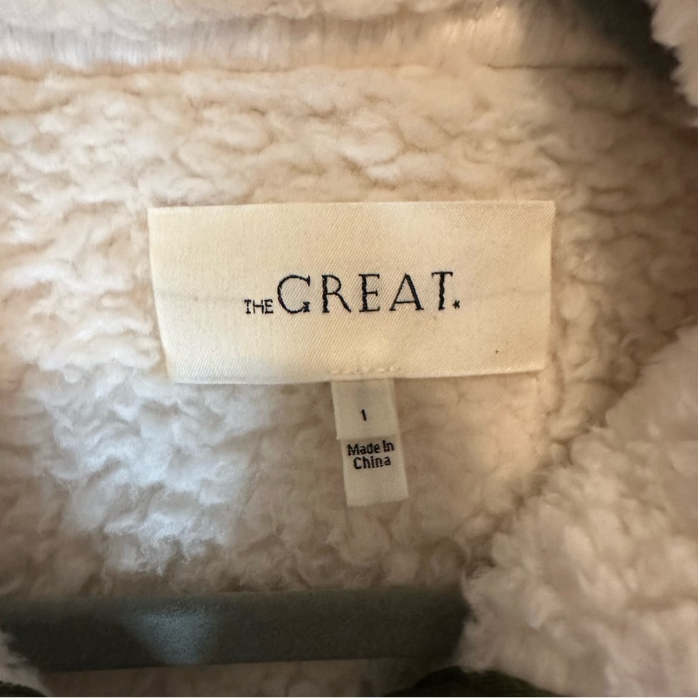 The Great The Patch Pocket Countryside Pullover in Cream & Army SZ 1,S - Picture 7 of 9